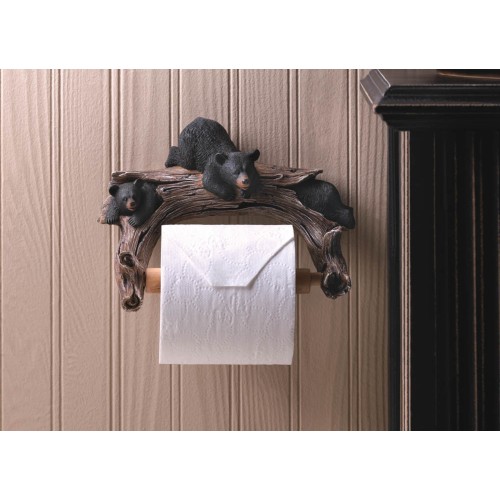 Bears On Log Toilet Paper Holder